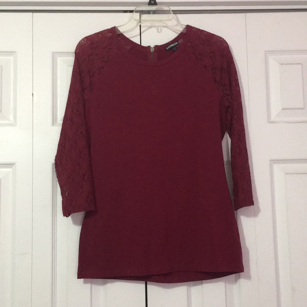 Lace sleeve shirt from Express